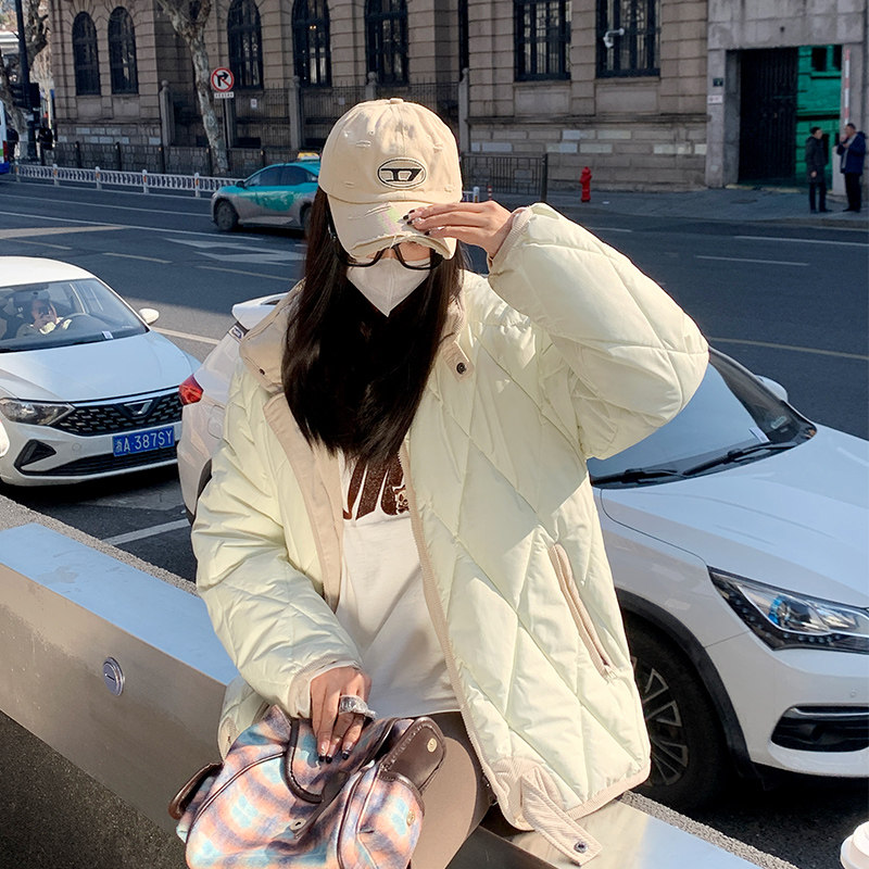 韩系菱格短款羽绒棉衣棉服女2025年新款潮秋冬季外套夹棉厚棉袄子,女装/女士精品,棉衣/棉服,淘宝优惠券,粉丝福利购,淘宝优惠卷
