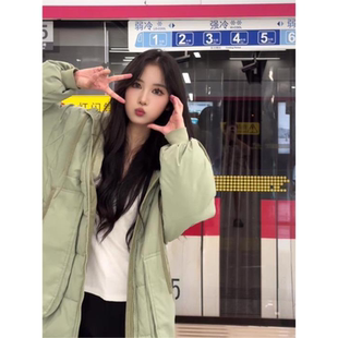 波曼多巴胺加厚面包服羽绒棉衣棉服冬季外套中长款棉袄2025新款潮