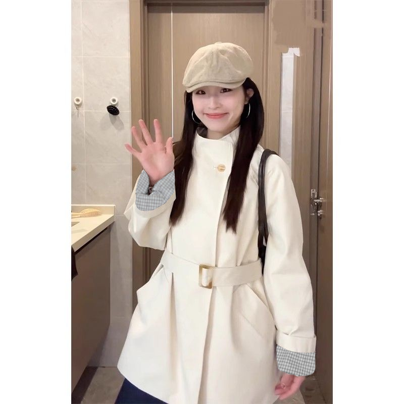 气质休闲立领短款风衣外套女款2025新款女士超好看薄款小个子英伦