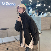 潮秋冬季 韩系菱格短款 加厚棉服棉衣女2025年新款 外套女夹棉棉袄子