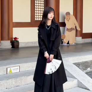 风衣外套女中长款2025春秋季新款高级感垂感英伦风小个子显瘦大衣