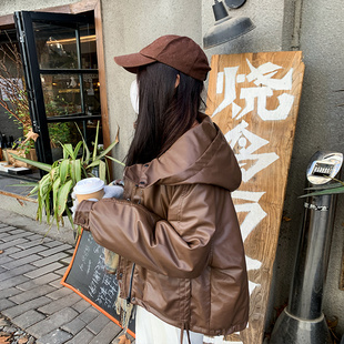 韩系短款pu皮棉衣棉服女冬季2025新款棉袄加厚小个子夹棉外套女装