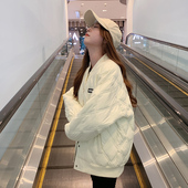 外套夹棉薄款 韩系小个子棉衣棉服女2025年秋冬季 新款 菱格棒球服女
