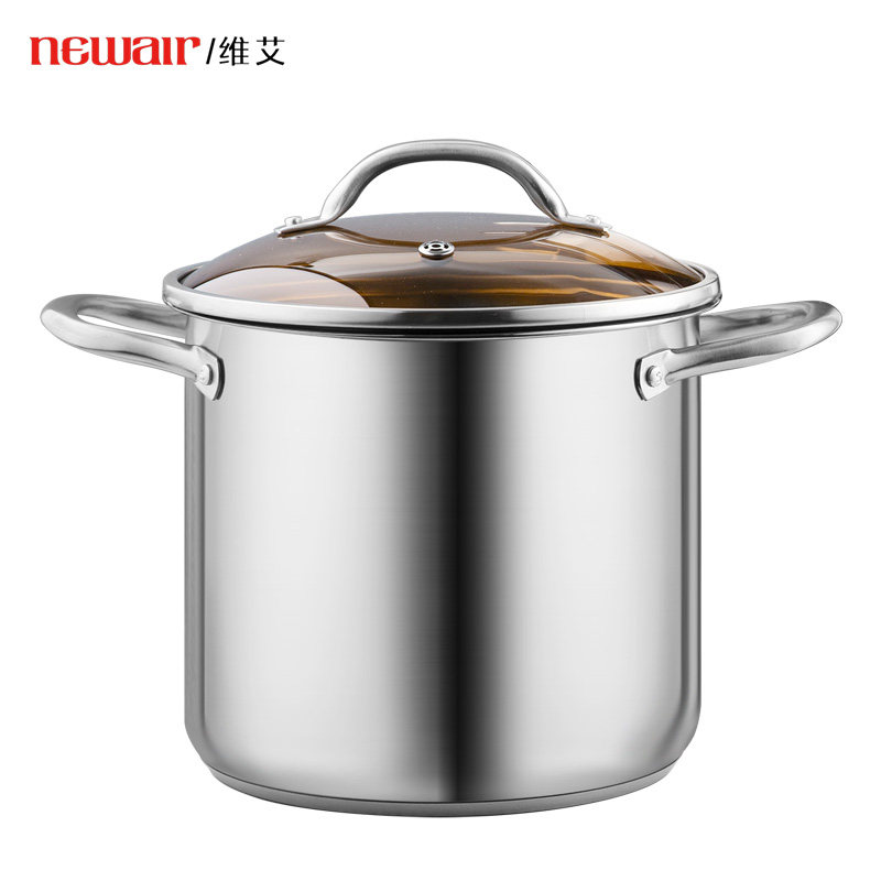 汤锅家用加厚304不锈钢电磁炉燃气通用蒸锅一体炖粥煮锅2022新款