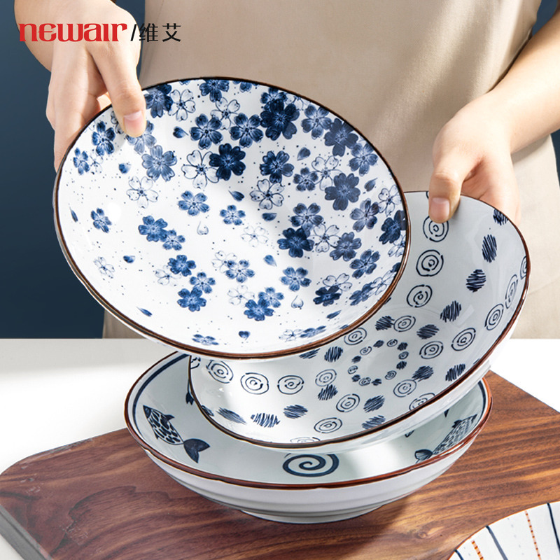 日式陶瓷盘子家用深盘