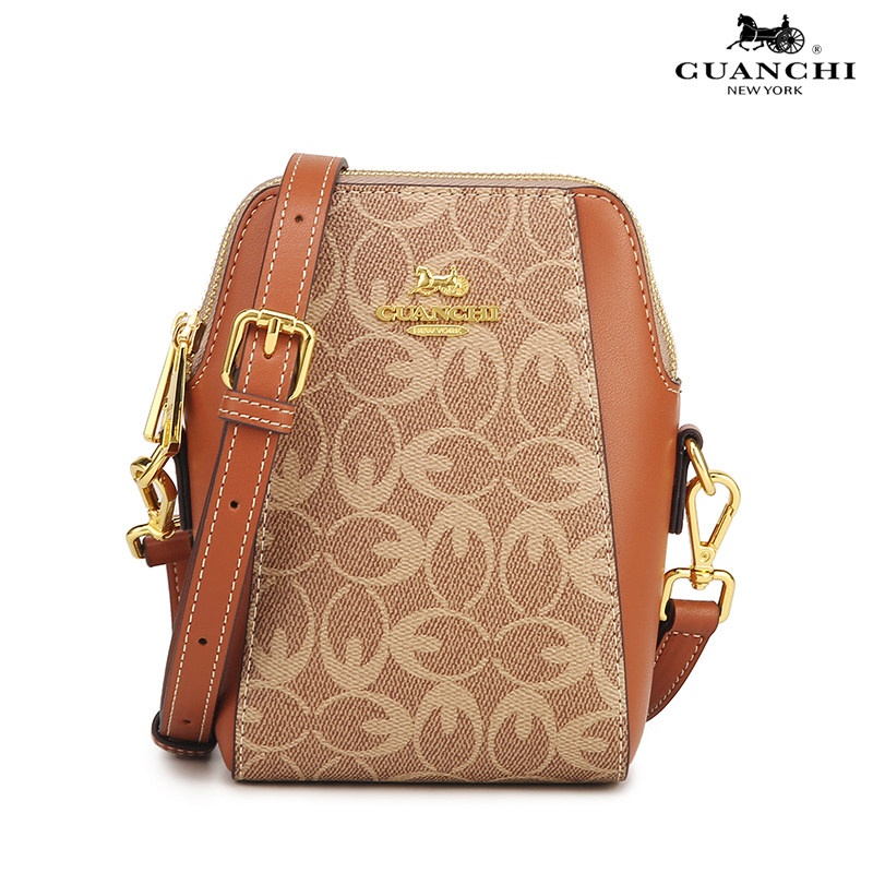 正品美国冠驰女包guanchi欧美轻奢时尚印花名媛斜挎单肩女士包包