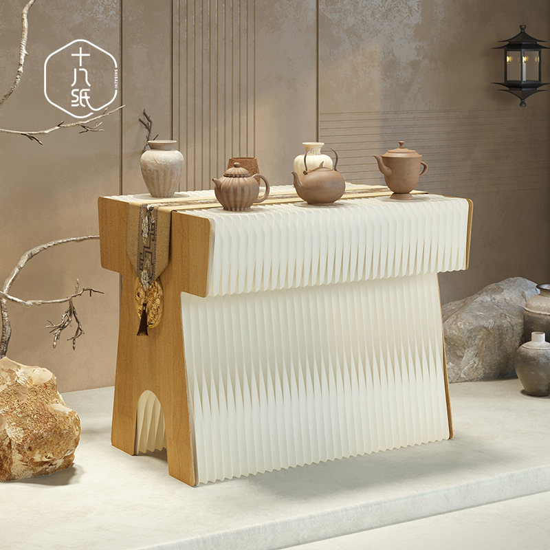 十八纸花窗长桌中式古典氛围陈列展台艺术长廊平台商业会展布置台