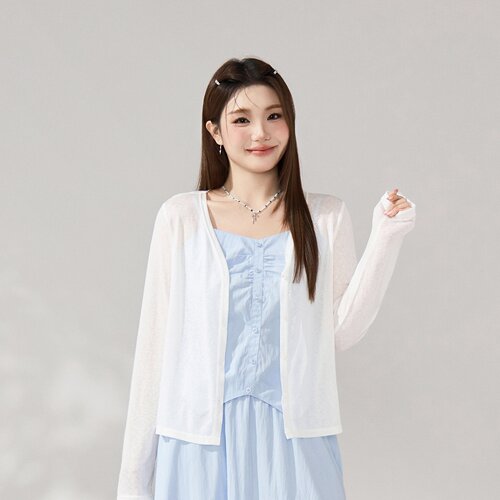 2026夏胖mm韩系正肩V领开衫显瘦