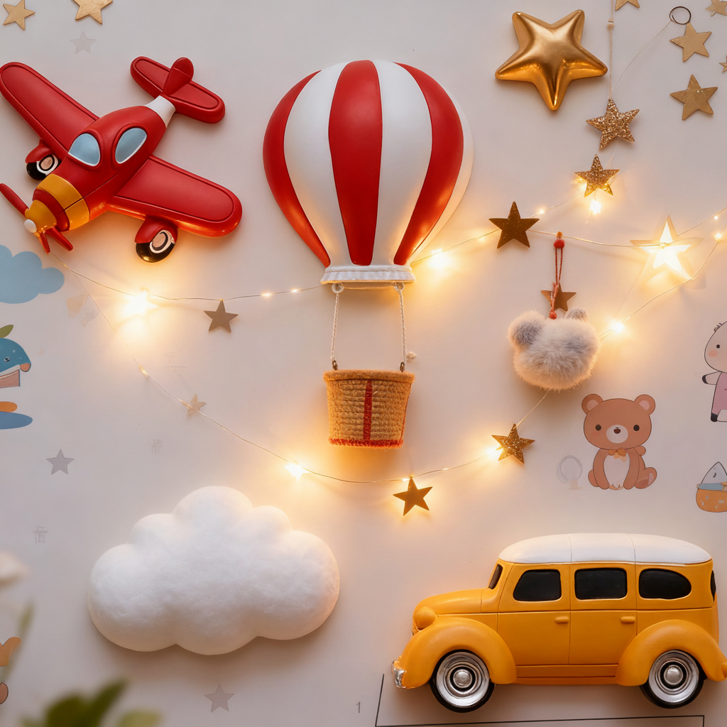 卡通壁挂小汽车儿童房LED装饰