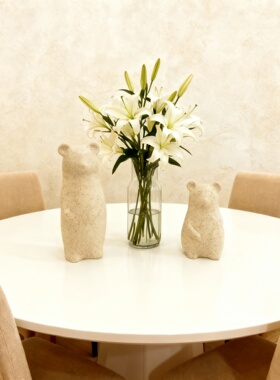 北欧小熊轻奢天然石摆件