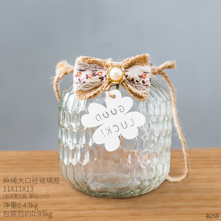 花瓶玻璃透明客厅干花插花小清新摆件水培花器酒柜装饰品创意摆设