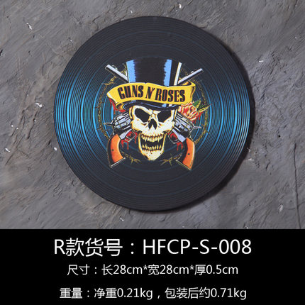 个性KTV墙饰装饰品创意酒吧咖啡厅黑胶唱片木板壁挂墙面复古挂件