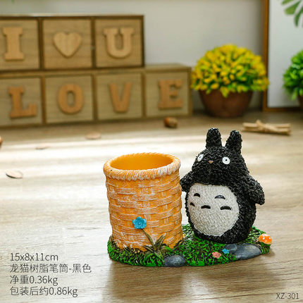 可爱龙猫书桌小摆设创意家居客厅房间卧室床头柜少女心装饰品摆件