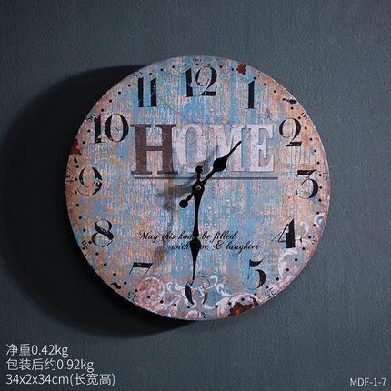 创意复古工业风挂钟餐厅酒吧墙壁墙面装饰品房间客厅墙上挂件墙饰