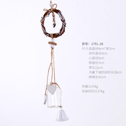 创意个性田园小鸟风铃挂饰女生卧室门饰窗户阳台装饰品儿童房挂件