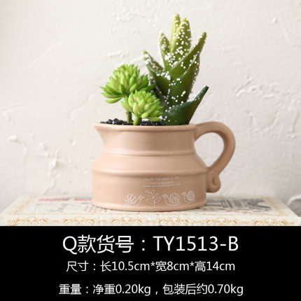 小清新田园卧室墙上壁挂装饰仿真花卉陶瓷多肉盆栽饰品奶茶店墙挂