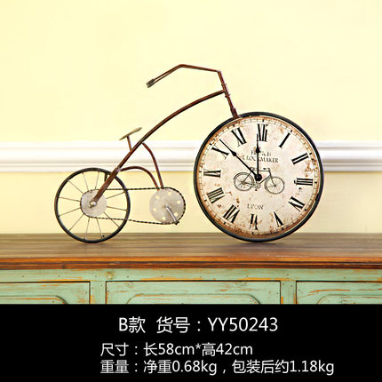 复古铁艺自行车壁挂创意家居玄关墙面立体挂件奶茶店墙饰软装饰品