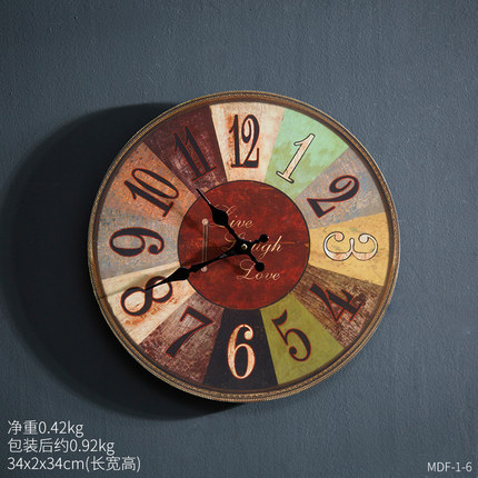 创意复古工业风挂钟餐厅酒吧墙壁墙面装饰品房间客厅墙上挂件墙饰