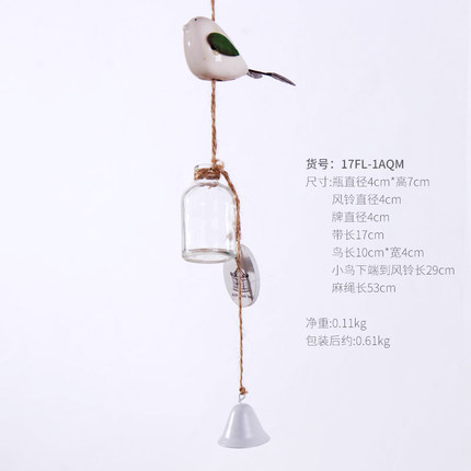 创意个性田园小鸟风铃挂饰女生卧室门饰窗户阳台装饰品儿童房挂件