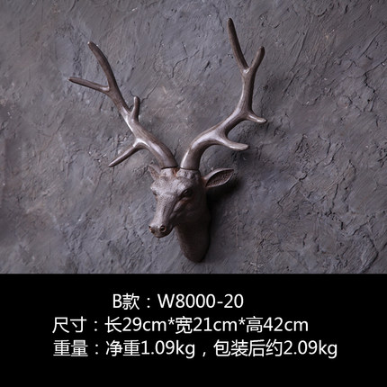 欧式复古鹿头墙面树脂壁挂创意家居玄关挂饰咖啡厅背景墙饰装饰品