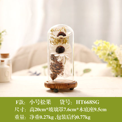 zakka创意家居装饰品摆件干花玻璃罩客厅卧室电视柜摆设结婚礼物