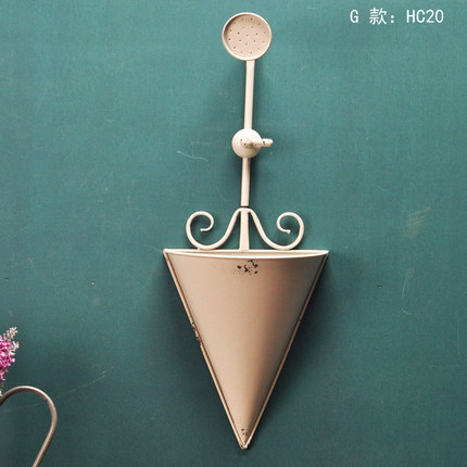 欧式田园复古阳台壁挂铁艺花架客厅挂件木质创意立体卧室花卉壁饰