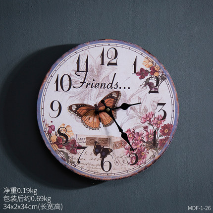 创意复古工业风挂钟餐厅酒吧墙壁墙面装饰品房间客厅墙上挂件墙饰