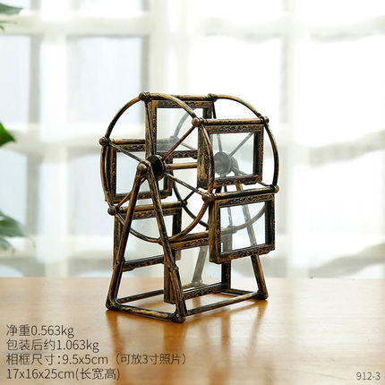 创意欧式摩天轮相框桌面装饰品摆件家居客厅房间卧室电视柜小摆设