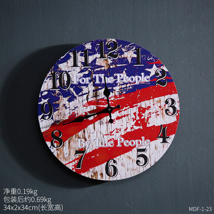 创意复古工业风挂钟餐厅酒吧墙壁墙面装饰品房间客厅墙上挂件墙饰