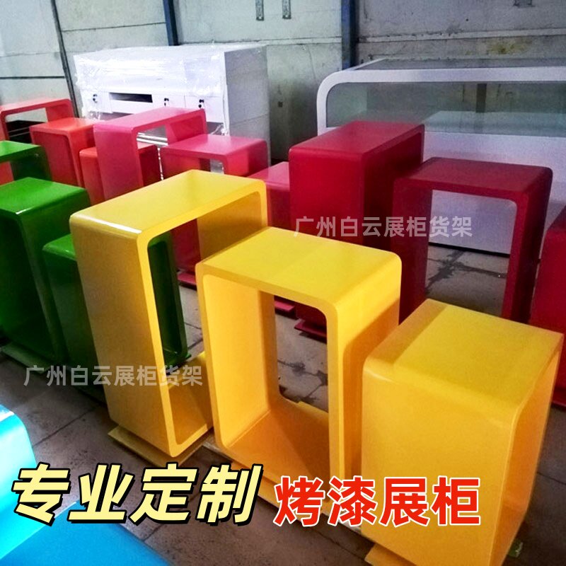 木质烤漆格子方形地台服装包包店模特展示台橱窗陈列展柜镂空书柜