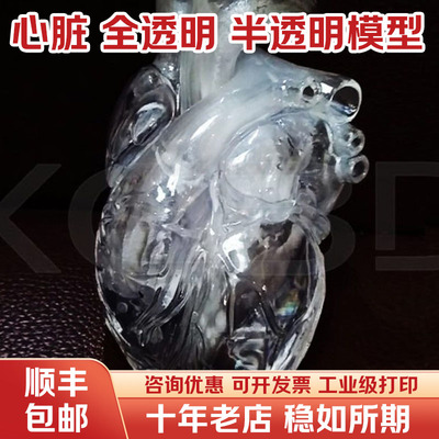 3d打印透明心脏模型半透明树脂