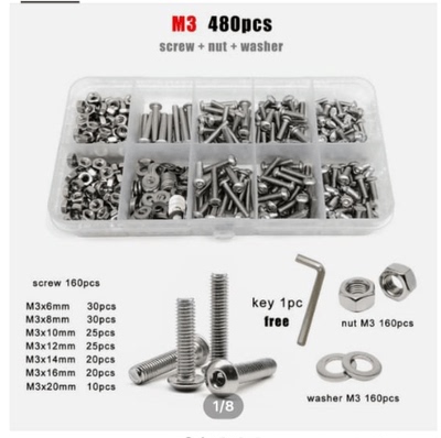 圆头内六角螺丝螺母304不锈钢