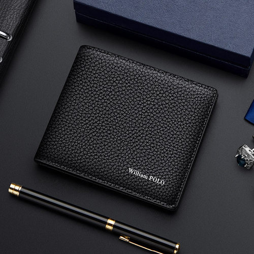 英皇保罗钱包男士高级感真皮短款钱包零钱包皮夹钱包男批发零售