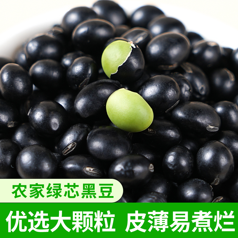 绿心黑豆打豆浆专用新货生的非转基因绿芯生优质四川2025农家批发