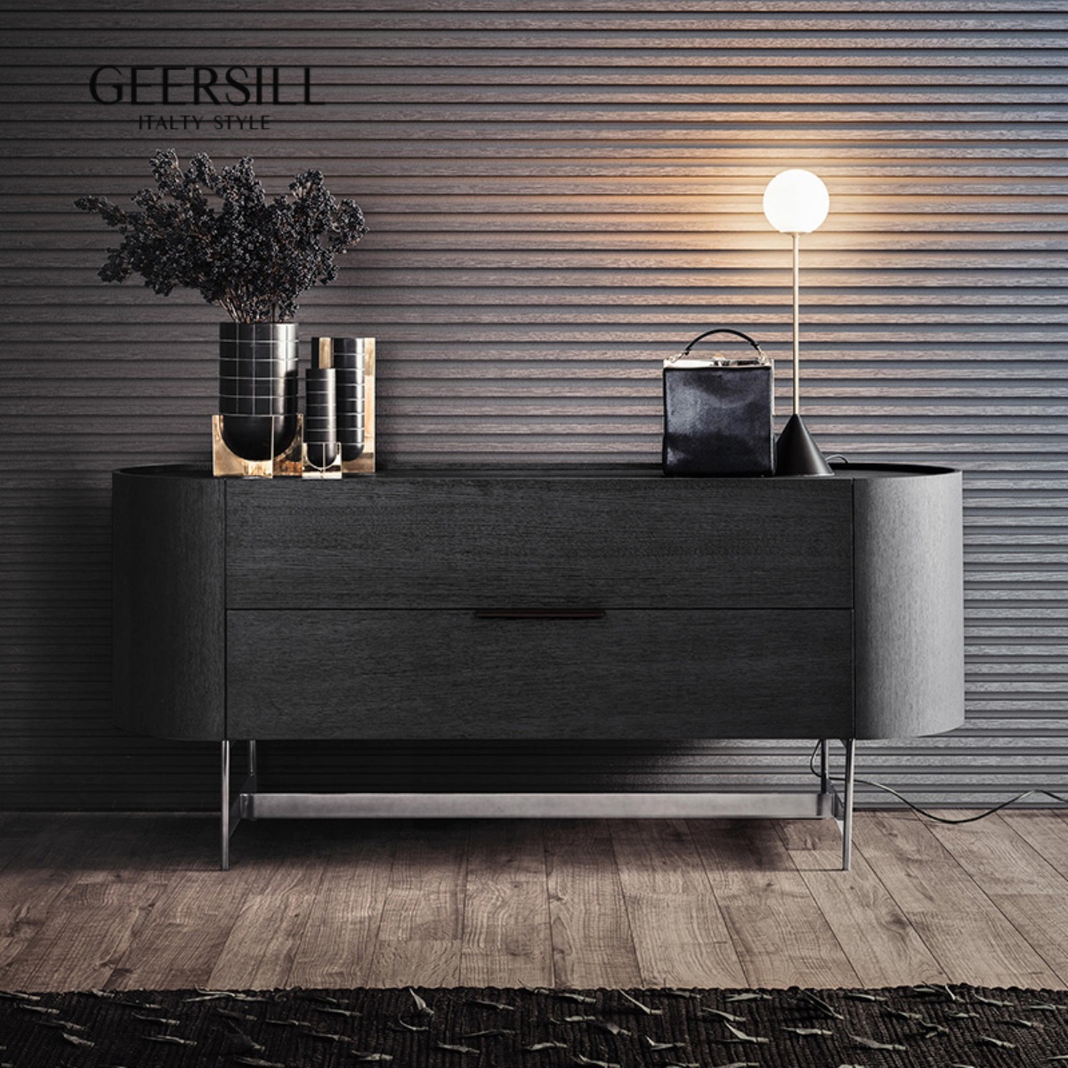 【质感】极简卧室高脚斗柜