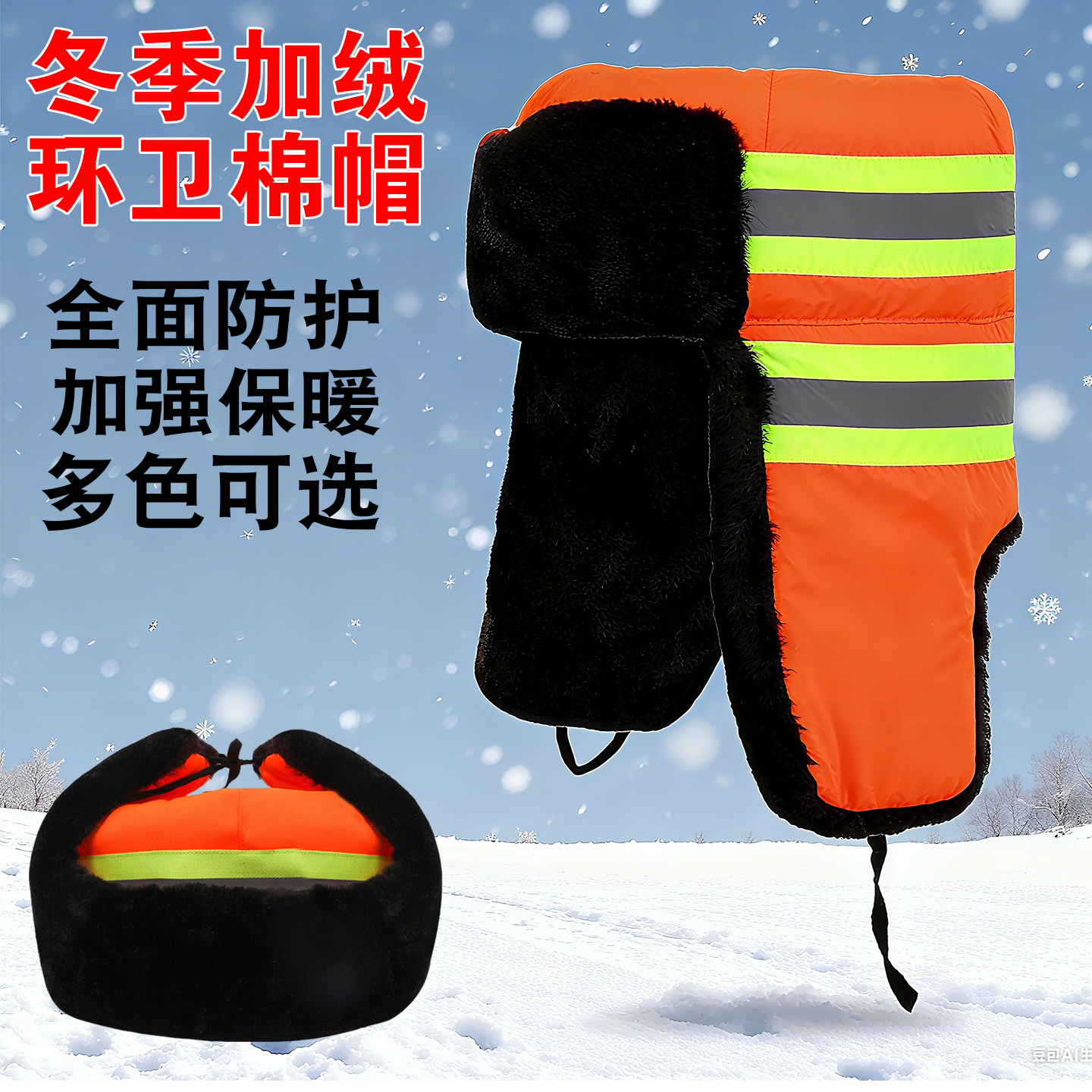 环卫工人棉帽公路养护