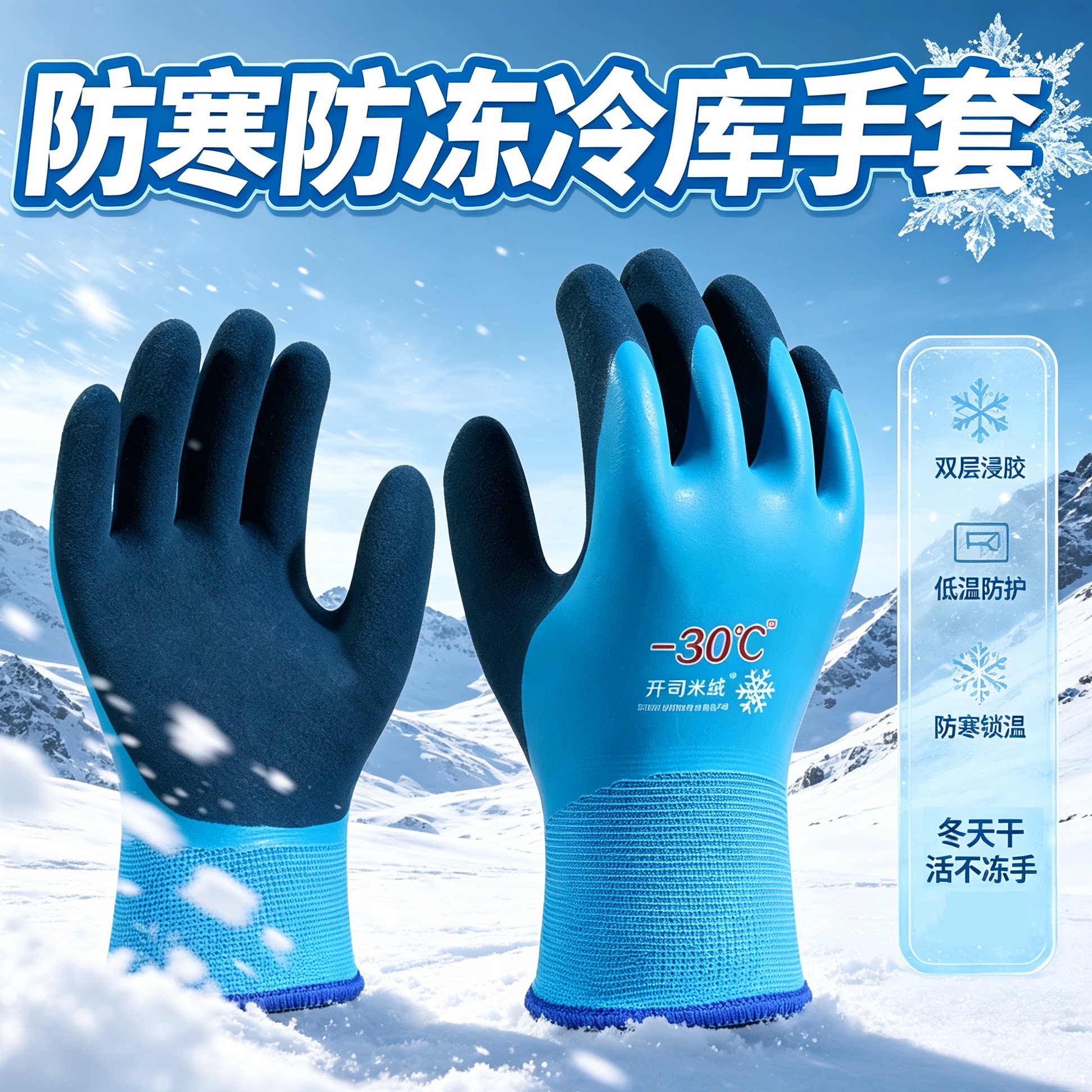 零下30度加厚防水保暖防护手套