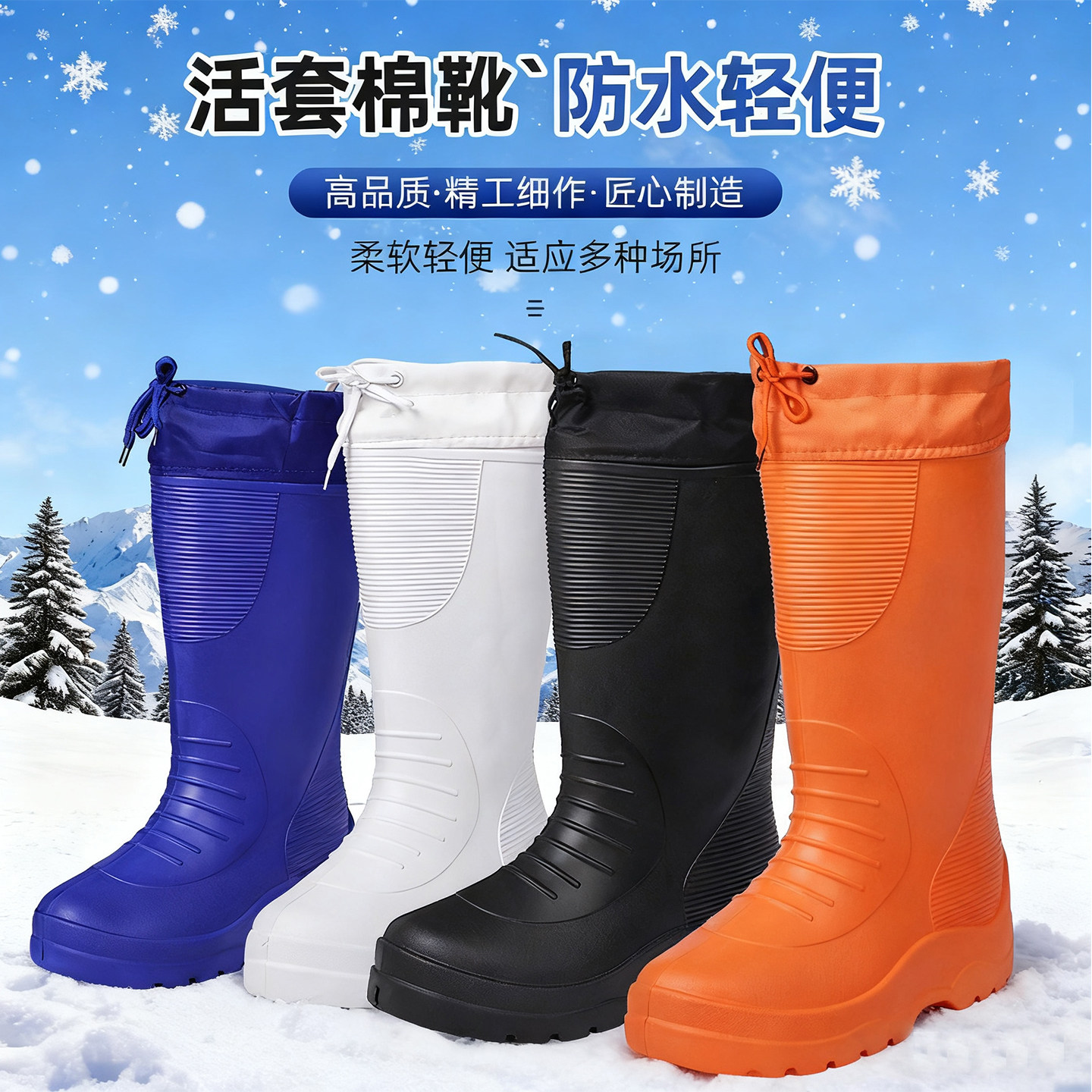 加绒保暖防滑加厚雨鞋