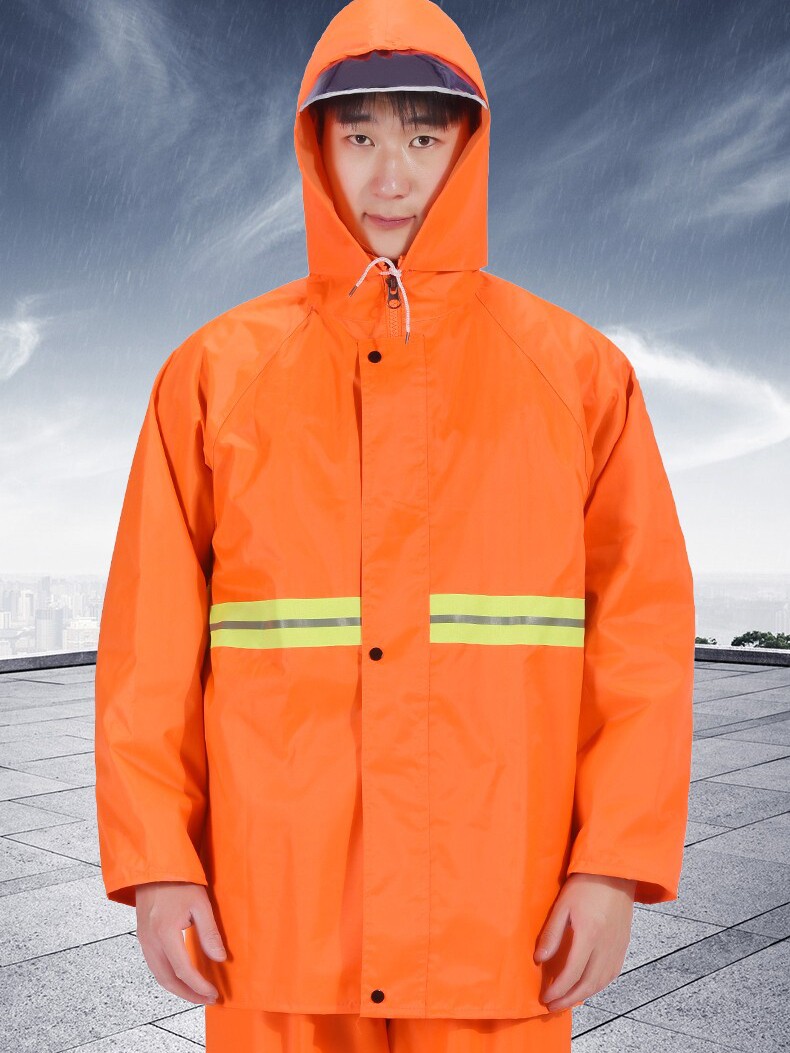 反光环卫雨衣铁路环保工程局分体式防水工作雨披园林绿化分体雨衣