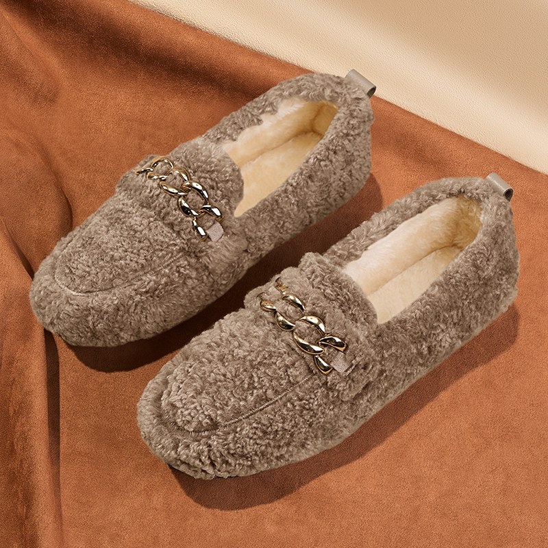 毛毛鞋女秋冬外穿2025新款加绒晚晚鞋爆款豆豆鞋软底瓢鞋可爱棉鞋,女鞋,棉鞋,淘宝优惠券,粉丝福利购,淘宝优惠卷