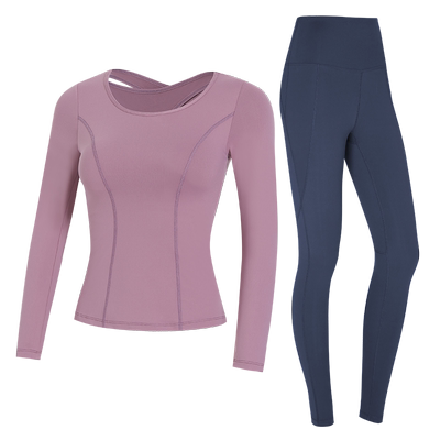 OOK新款裸感瑜伽服女秋冬时尚仙气速干罩衫专业运动跑步健身套装