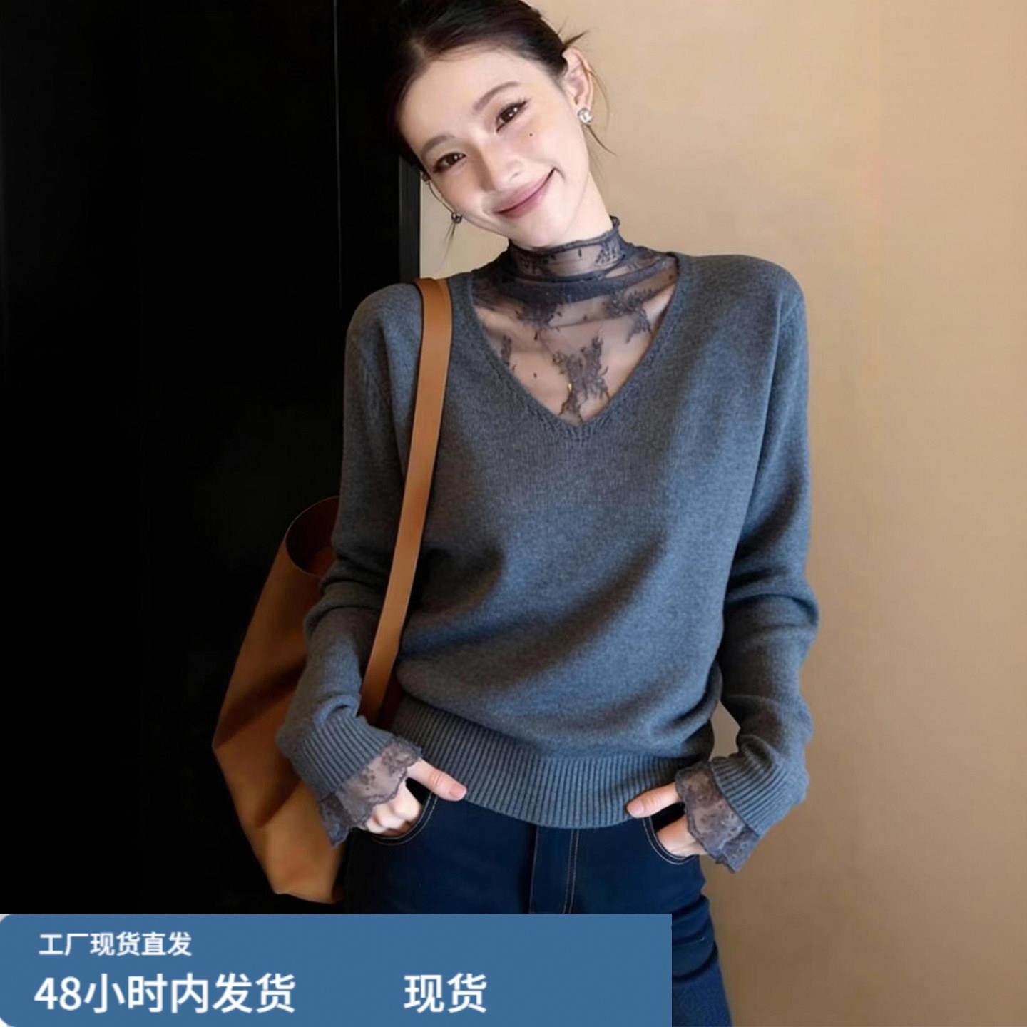 遮肚拼接蕾丝堆堆高领针织打底衫女秋冬季微胖mm大码女装内搭上衣,模玩/动漫/周边/娃圈三坑/桌游,Cosplay女装/cos女装,淘宝优惠券,粉丝福利购,淘宝优惠卷