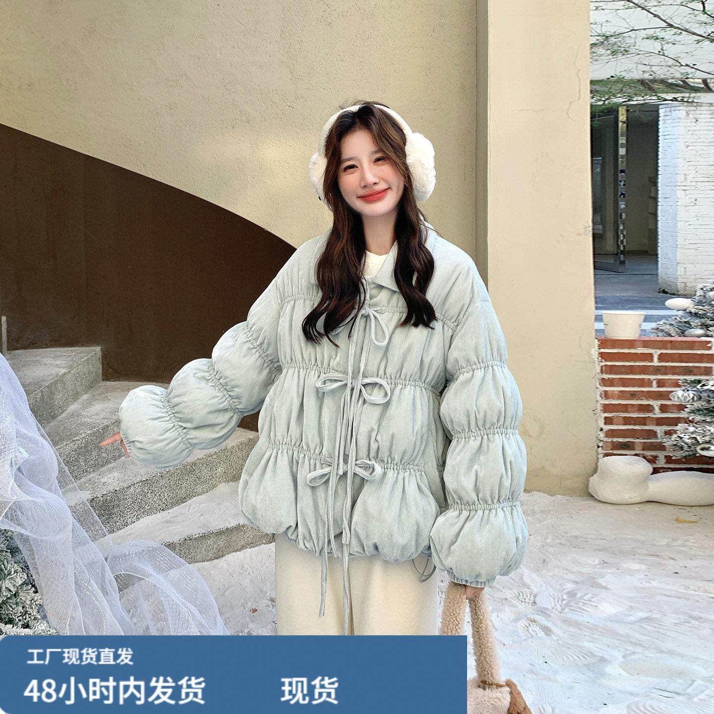 浅蓝色小香风花苞羽绒服2025新款女冬独特超好看蝴蝶结90绒厚外套,模玩/动漫/周边/娃圈三坑/桌游,Cosplay女装/cos女装,淘宝优惠券,粉丝福利购,淘宝优惠卷