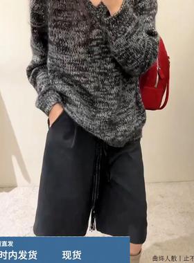 高级感轻奢灰色毛衣女秋冬新款宽松休闲针织衫显瘦洋气时尚软糯潮
