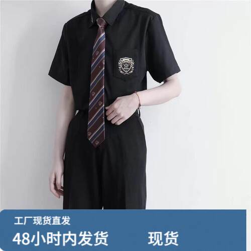 dk制服衬衫男短袖原创设计正版夏季日系学院风刺绣衬衣上衣宽松
