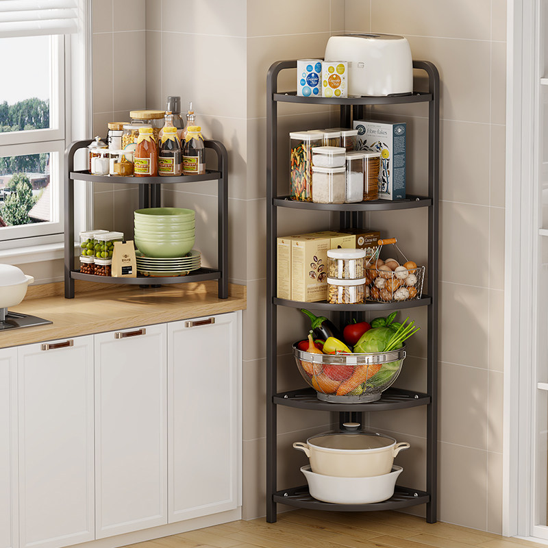厨房调料置物架放锅具置物架子多层家用台面转角佐料调味品收纳层