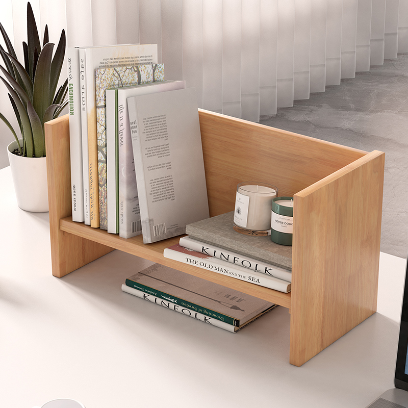 实木桌面书架书本收纳置物架书房学生书桌整理架儿童家用简易书柜