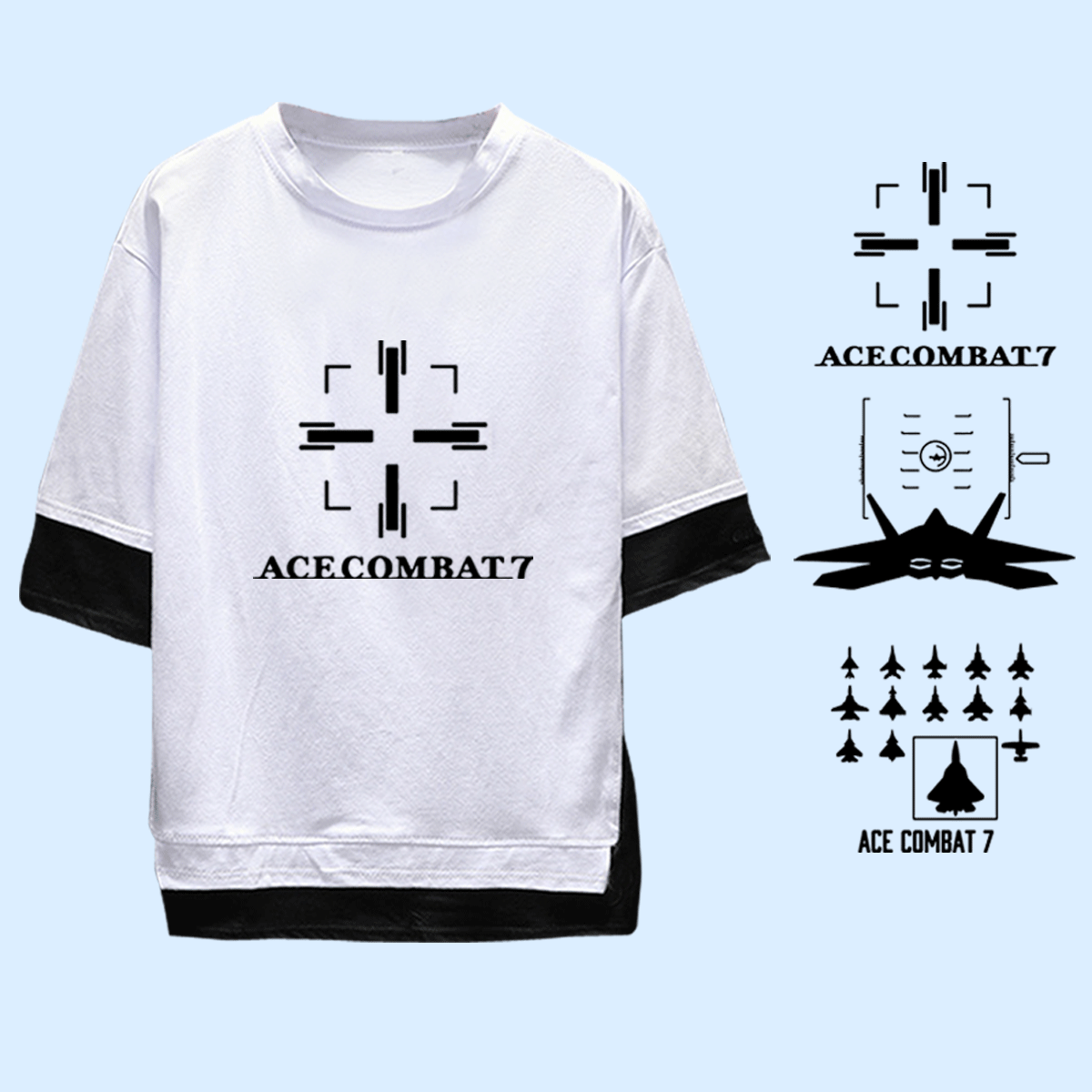 游戏周边衣服半截袖体恤假两件