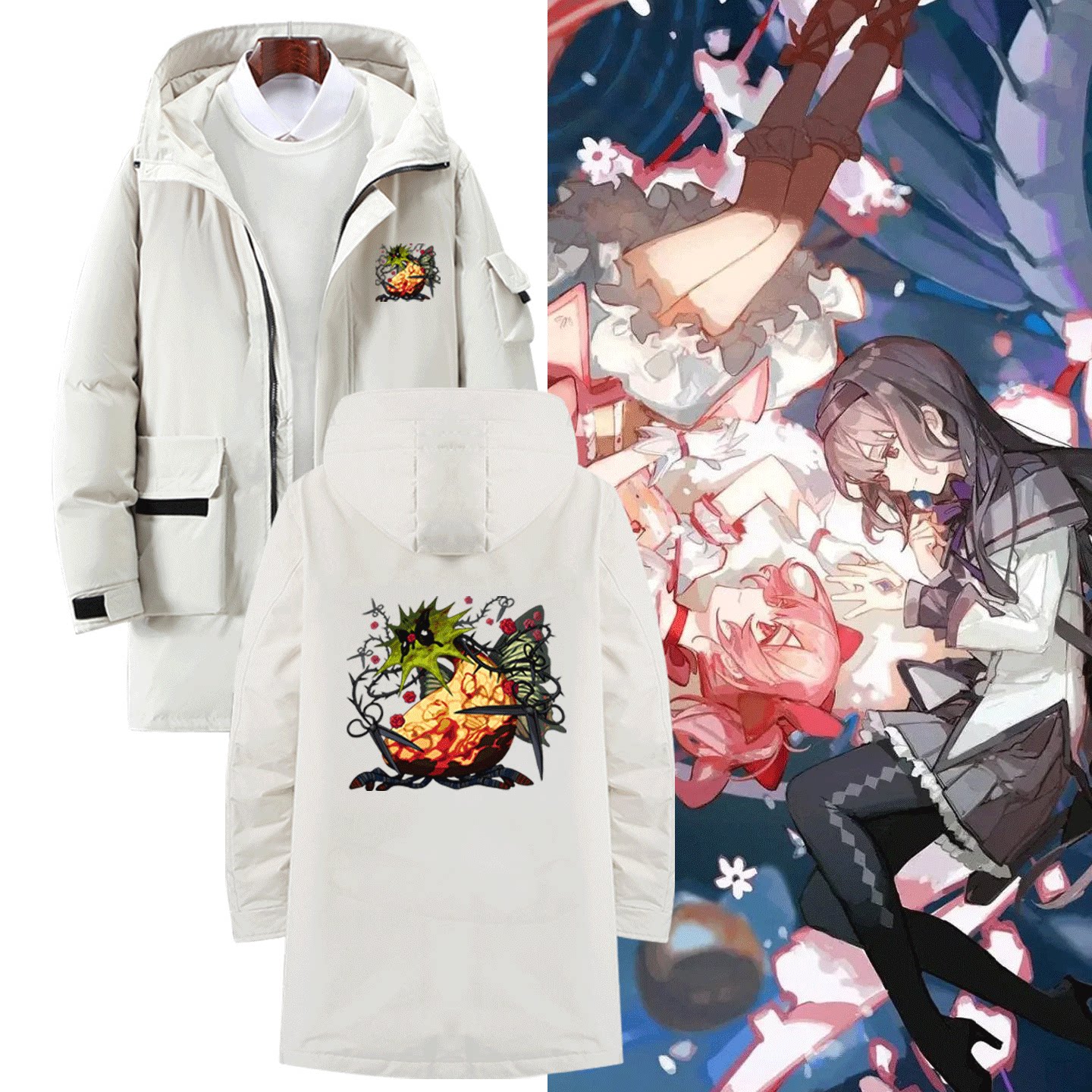 男女休闲百搭冬季带帽拉链羽绒服