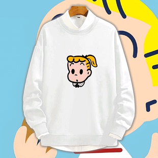 原田治卡通印花周边男女百搭学生可定制情侣休闲套头打底圆领卫衣